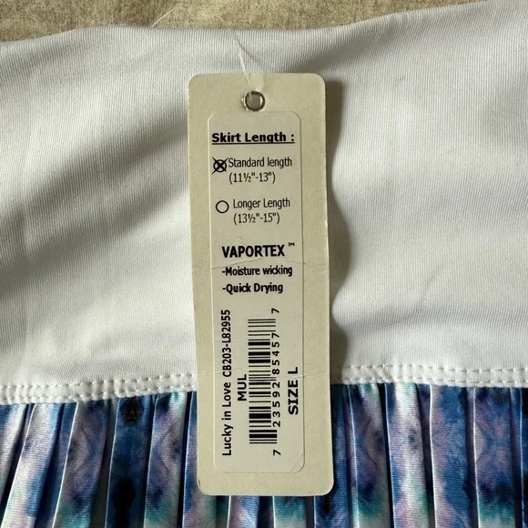 NWT Lucky in Love Blue and White Pleated Tiered Mini Skort - Picture 4 of 4
